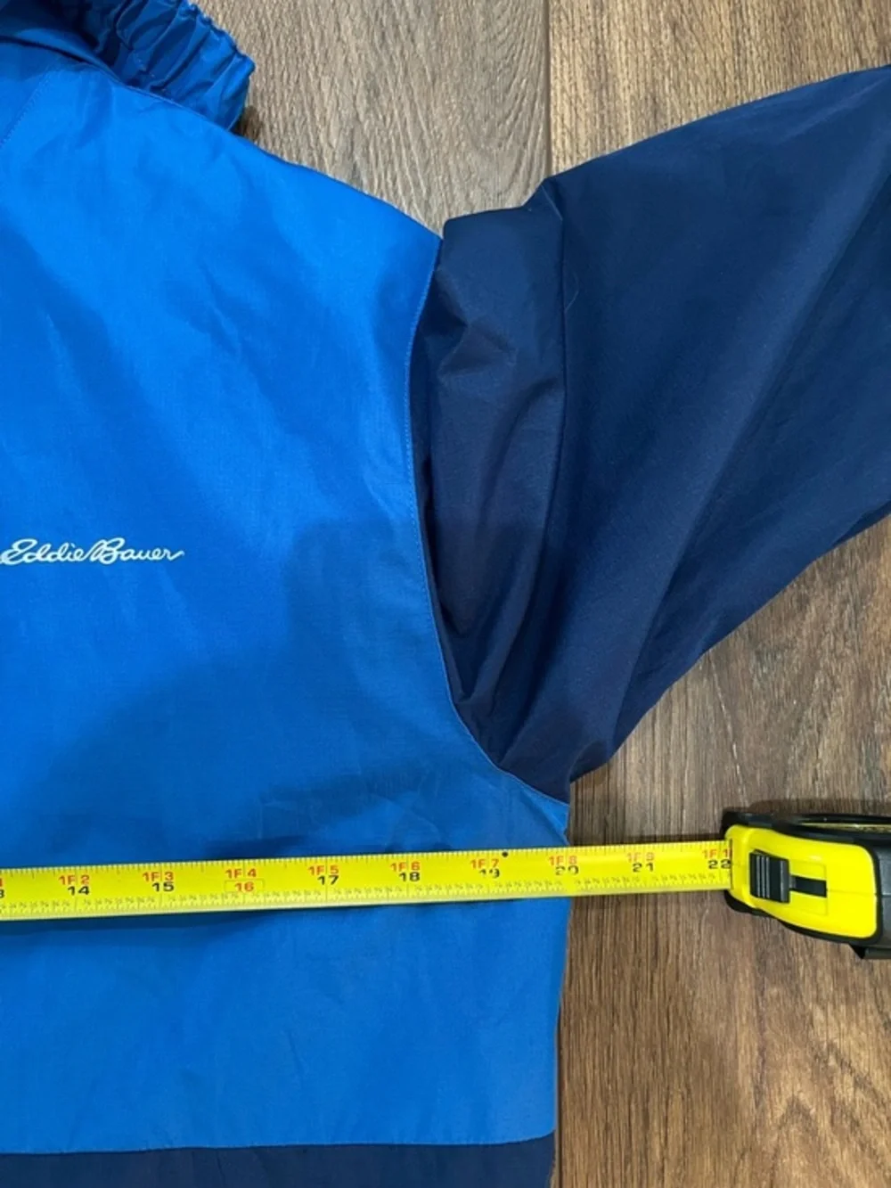 Eddie‎ Bauer Youth Large 14-16 Hooded Windbreaker Full Zip Jacket Blue Navy